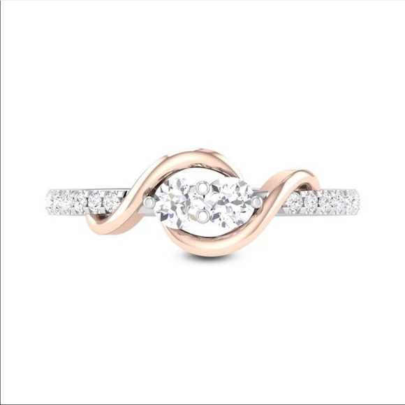 New 925 Sterling Silver Diamond Ring - Picture 3 of 5